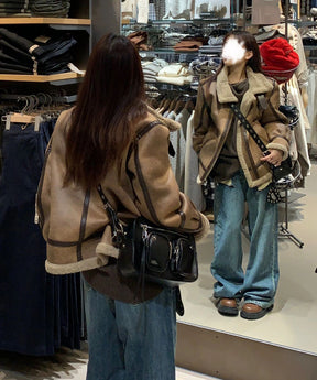 Instyle365厚手 韓国ファッションフェイクファー コーディガンコートジャケット