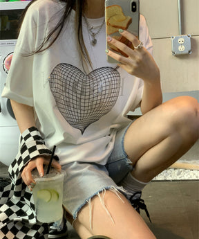 Instyle365 2色 ハート Tシャツ