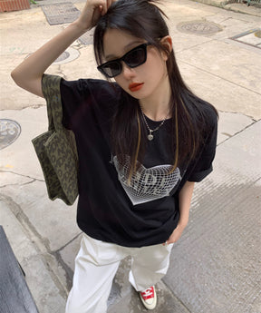 Instyle365 2色 ハート Tシャツ